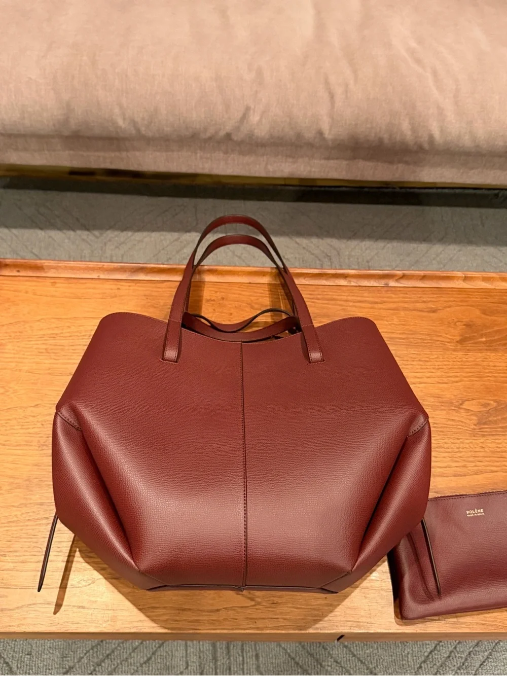 Large Polene Cyme bag with pouch (used once)